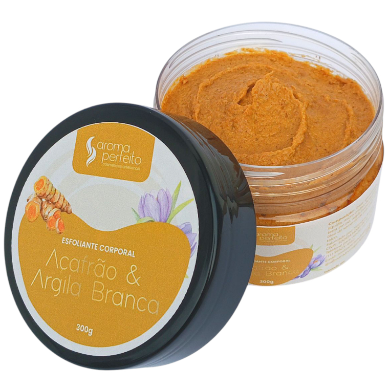 Esfoliante Corporal de Açafrão com Argila Branca Anti-inflamatório Natural