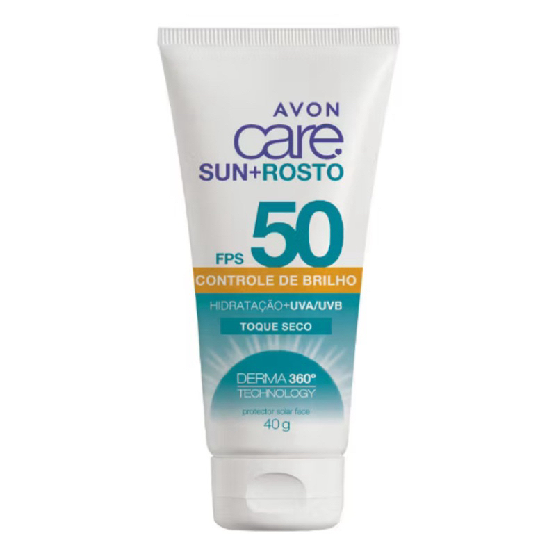 Protetor Solar Facial Avon Care FPS 50 Toque Seco Controle de Brilho 40g