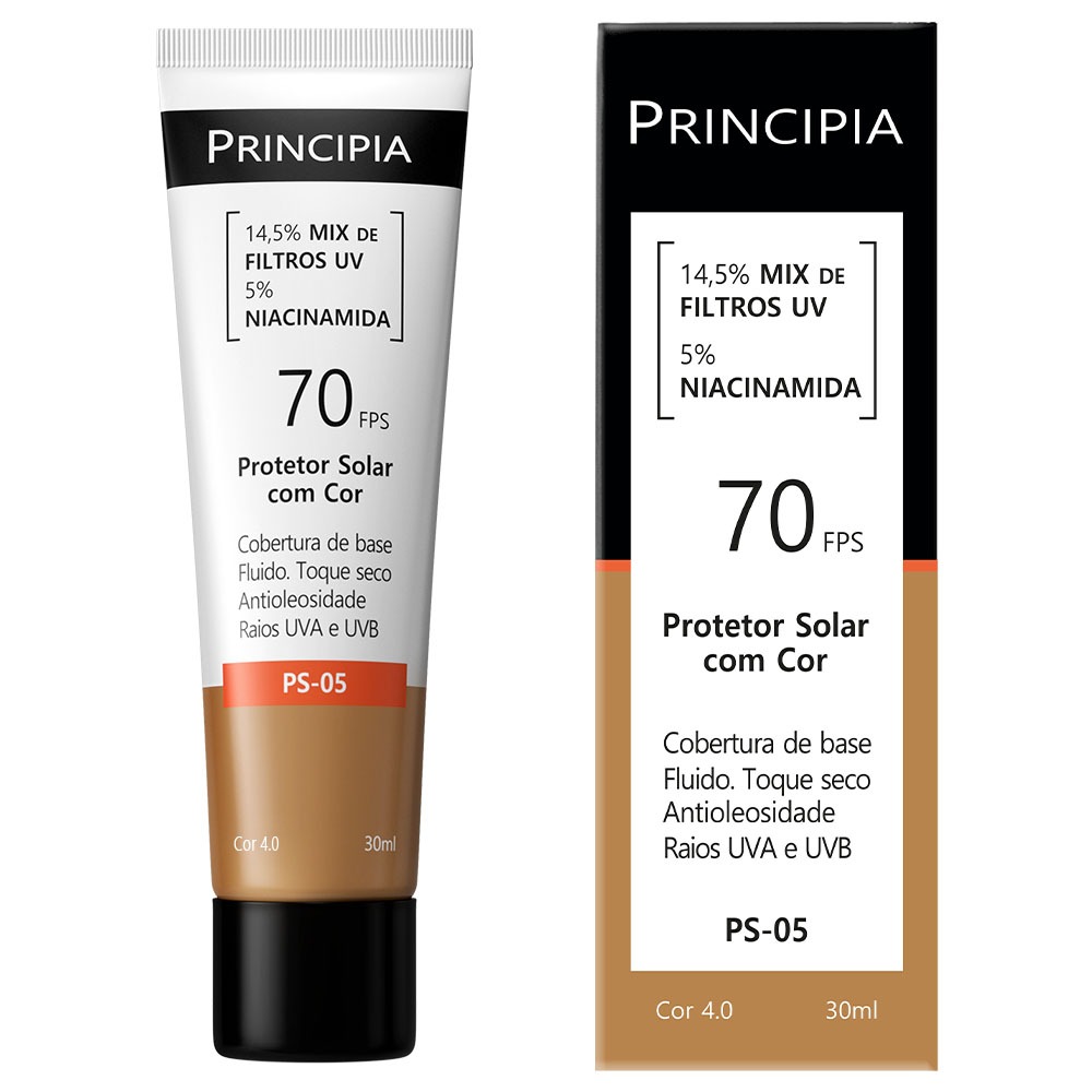 Principia Protetor Solar PS-05 Cor 4.0 FPS70 com Cor 40ml