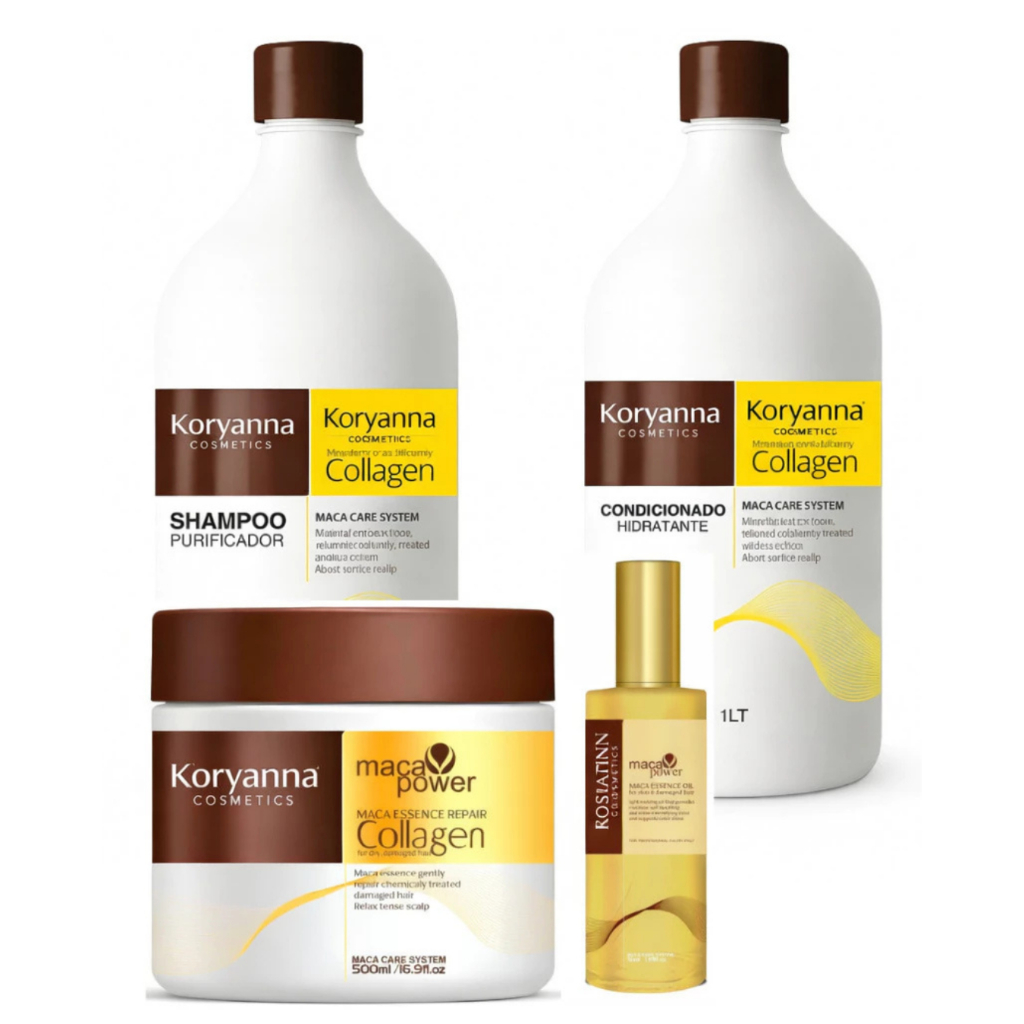 Karseell Kit Collagen Completo Máscara 500g + Shampoo 1L + Condicionador 1L